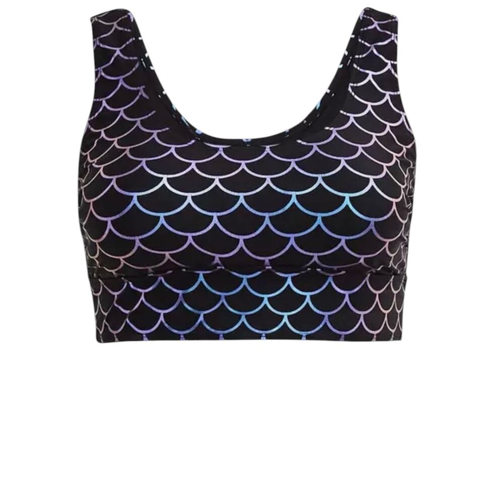 Torrid 0 mermaid wireless scoop iridescent bikini top SW 3436